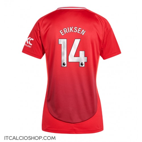 Manchester United Christian Eriksen #14 Prima Maglia Femmina 2024-25 Manica Corta